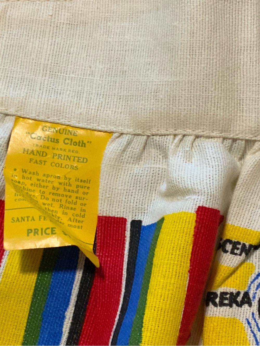 Dead stock 1950’s Cactus Cloth California Apron - Picture 2 of 9